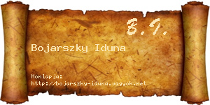 Bojarszky Iduna névjegykártya